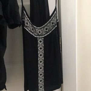 Black tank with white pattern